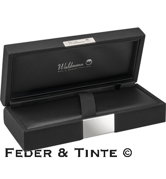 Füllfederhalter Edelstahlfeder Tuscany Waldmann Linien-Design Rosegold, PVD Beschichtung in Schokobraun