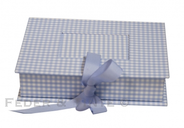 Personalisierte Box, blau kariert