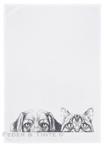Geschirrhandtuch - Motiv Hund & Katze