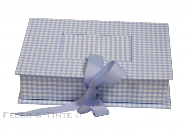 Personalisierte Box, blau kariert